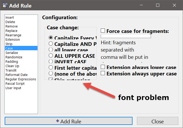 problem font