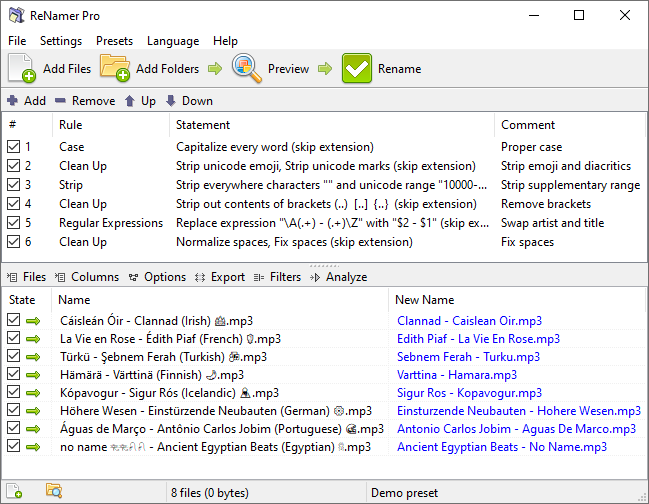 ReNamer main window demo.png