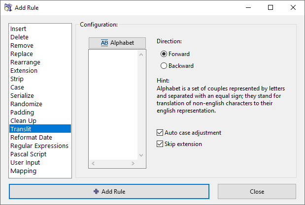 ReNamer Translit rule.png