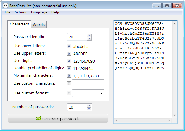 RandPass main window demo.png