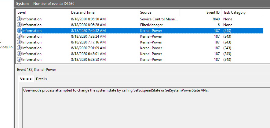 kernel power errors from shutter