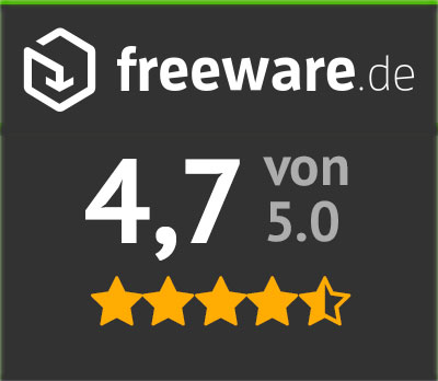 4.7 out of 5 at Freeware.de